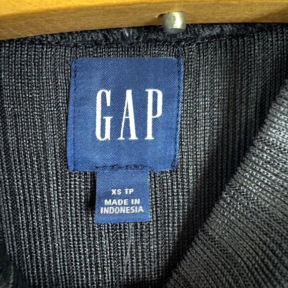 GAP Womens Ribbed Mockneck Black Midi Dress XS Bodycon - Picture 4 of 4